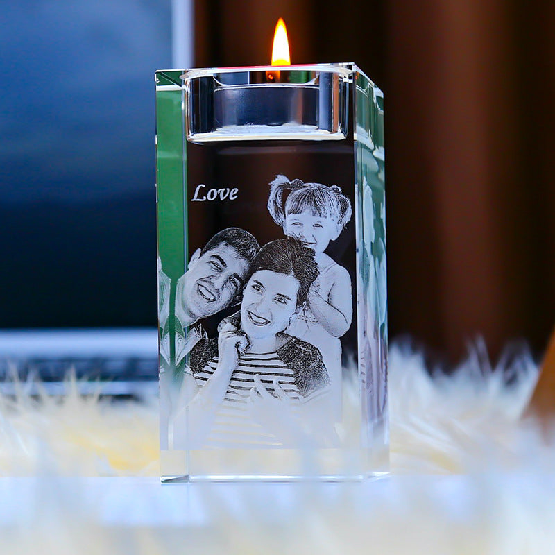 Crystal Candlestick Photo Holder Romantic Home Decor