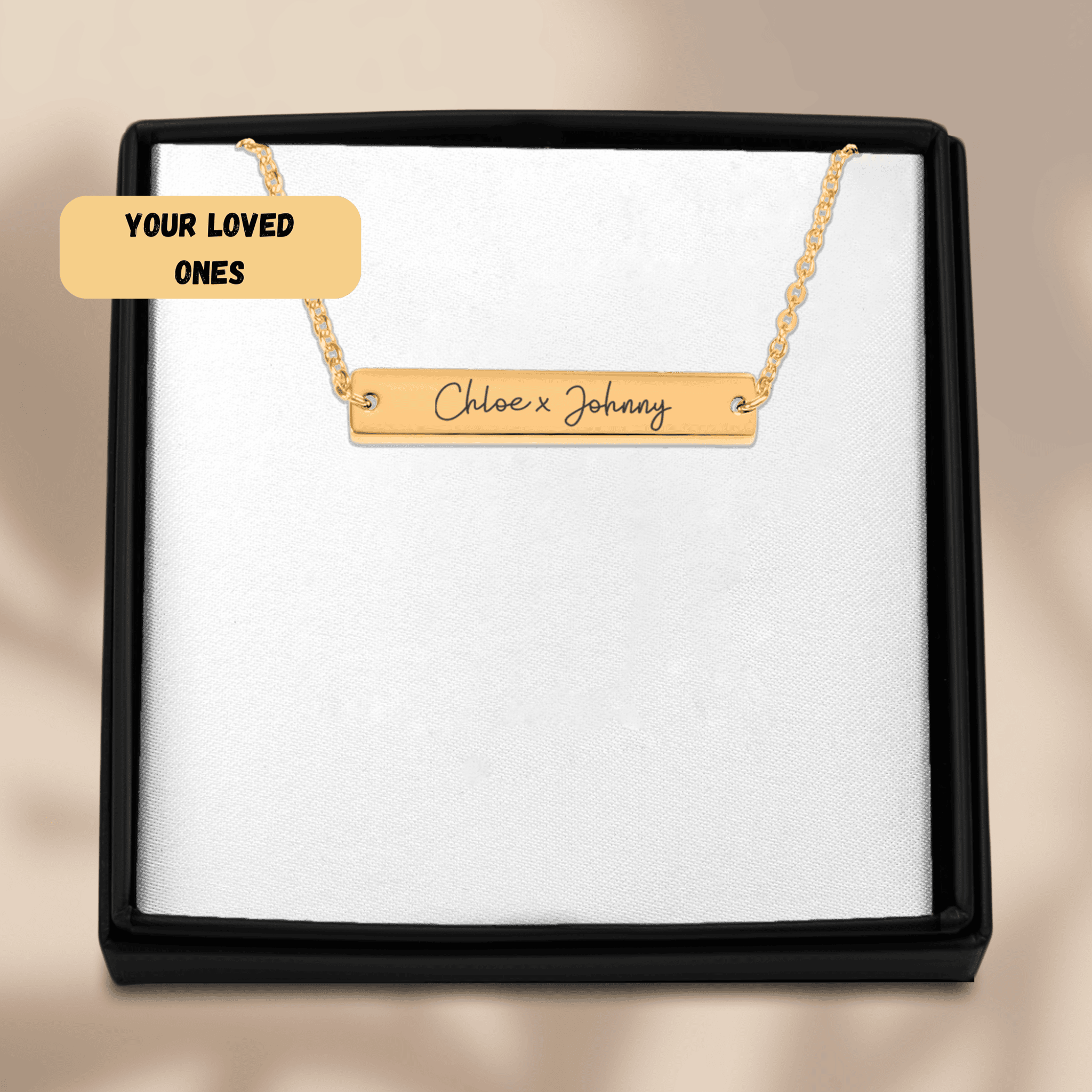 Name Tag Horizontal Bar Necklace