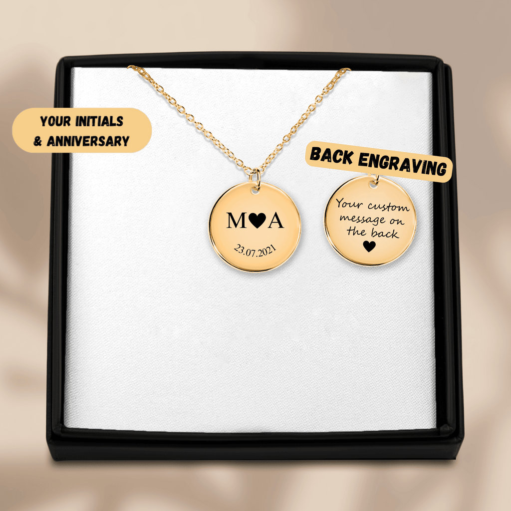 Etched In Time Initials Necklace