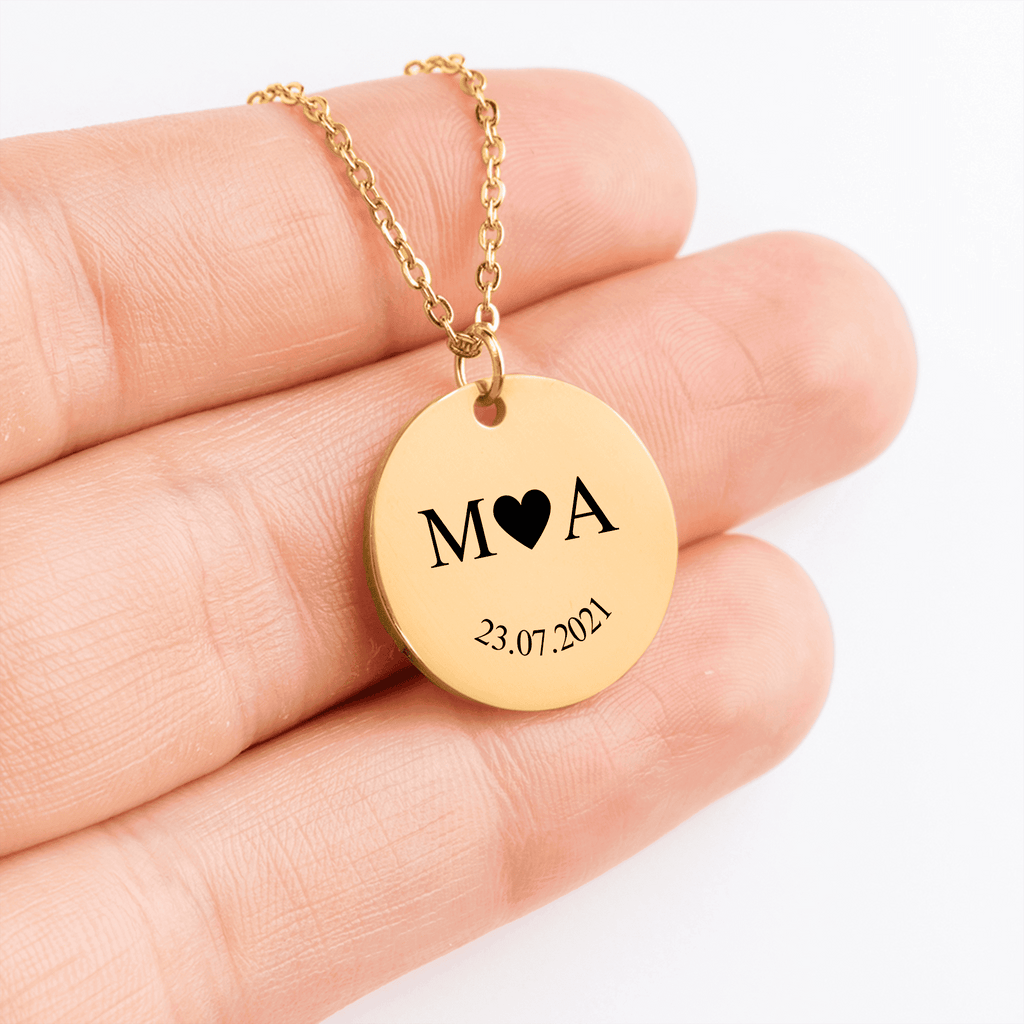 Etched In Time Initials Necklace