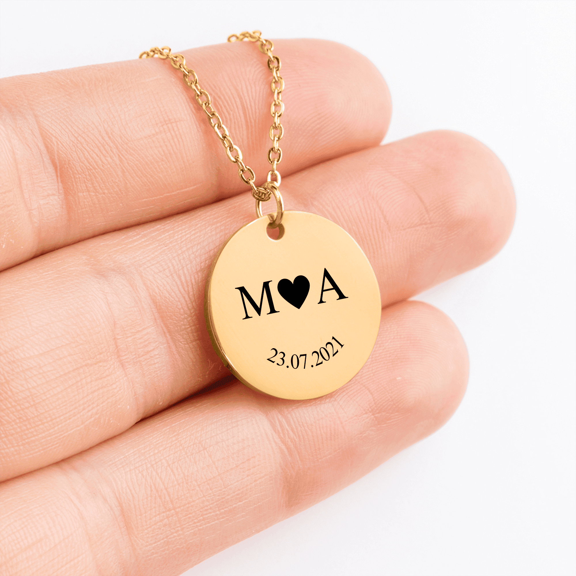 Etched In Time Initials Necklace
