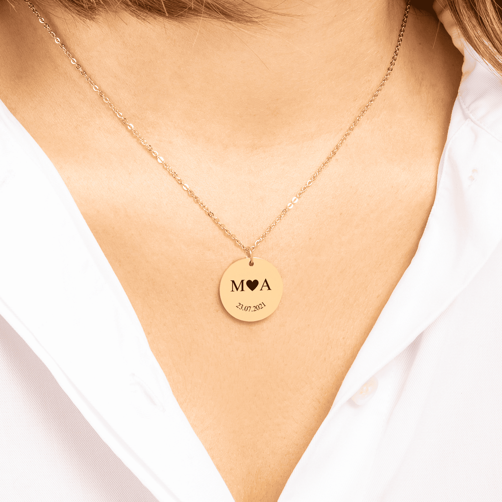 Etched In Time Initials Necklace