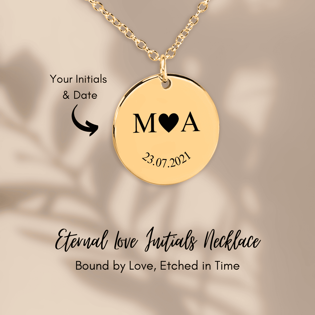 Etched In Time Initials Necklace