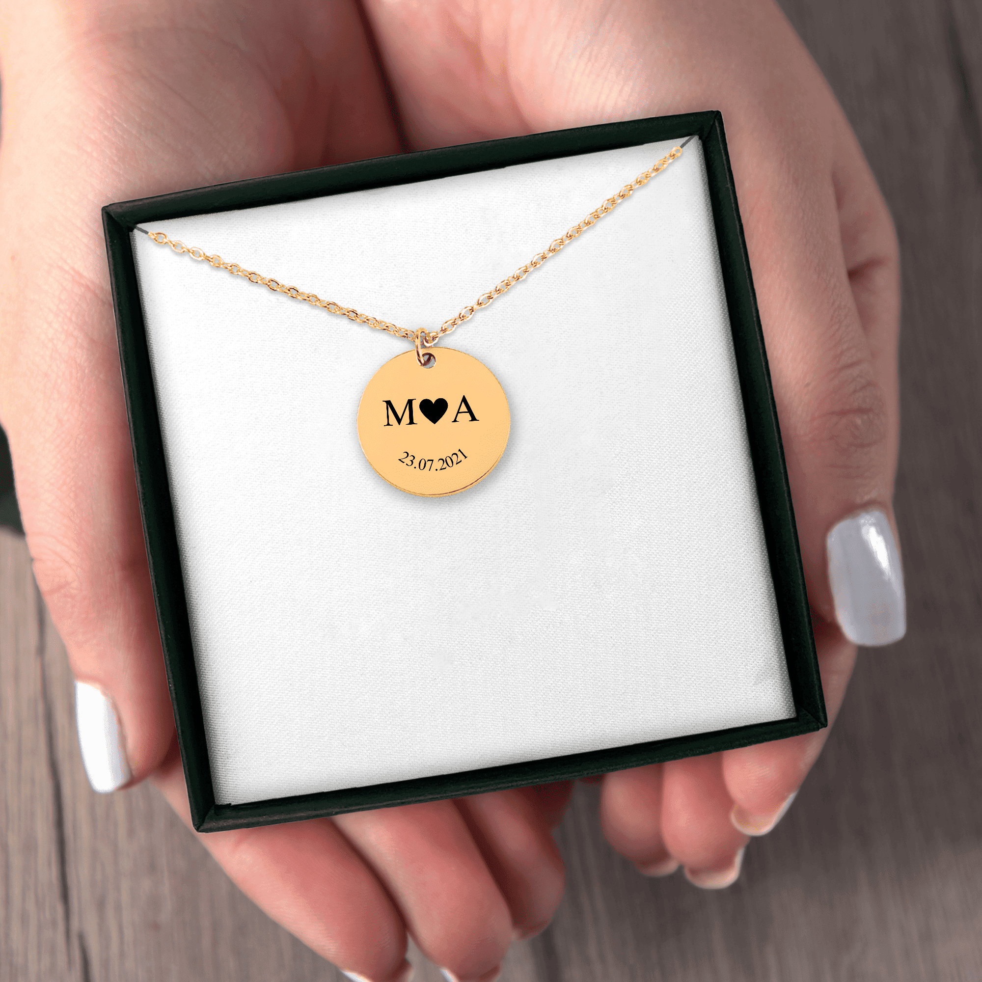 Etched In Time Initials Necklace