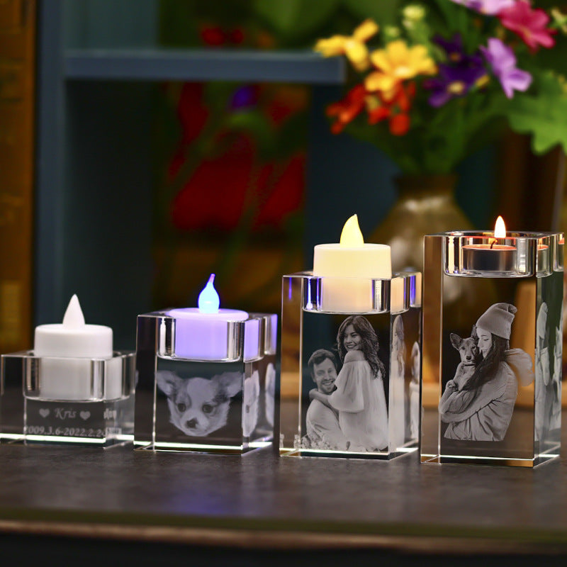 Crystal Candlestick Photo Holder Romantic Home Decor